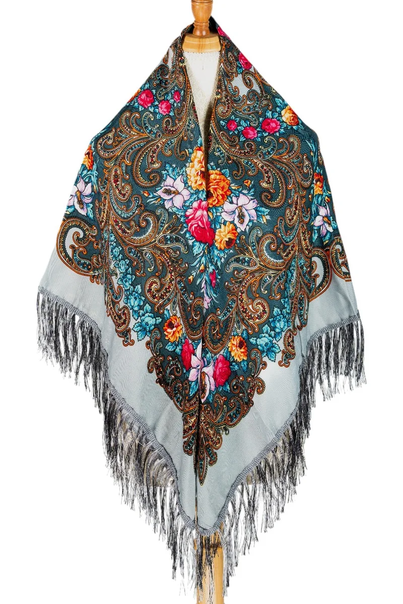 دىدانيالا Larisa Women's Eastern European Cotton Tassel Shawl