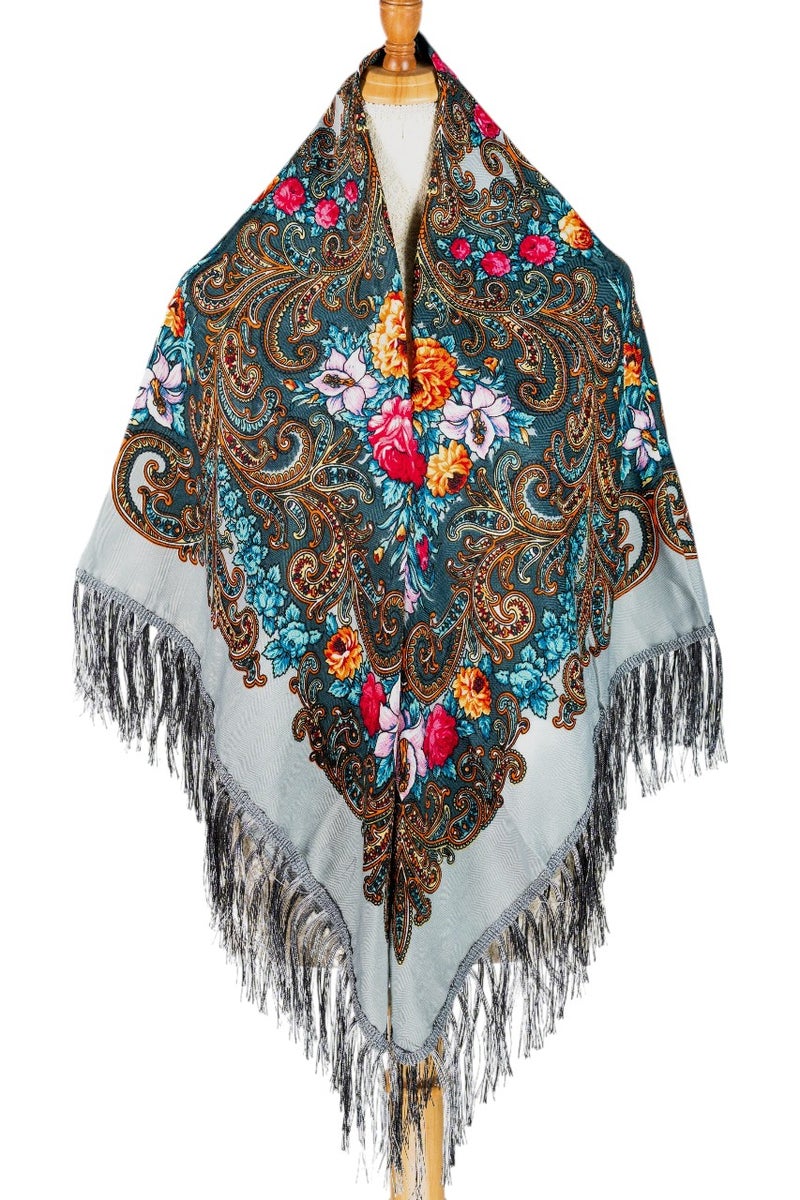 دىدانيالا شال نسائي قطني بشراريب من لاريسا بتصميم أوروبي شرقي - Image 1