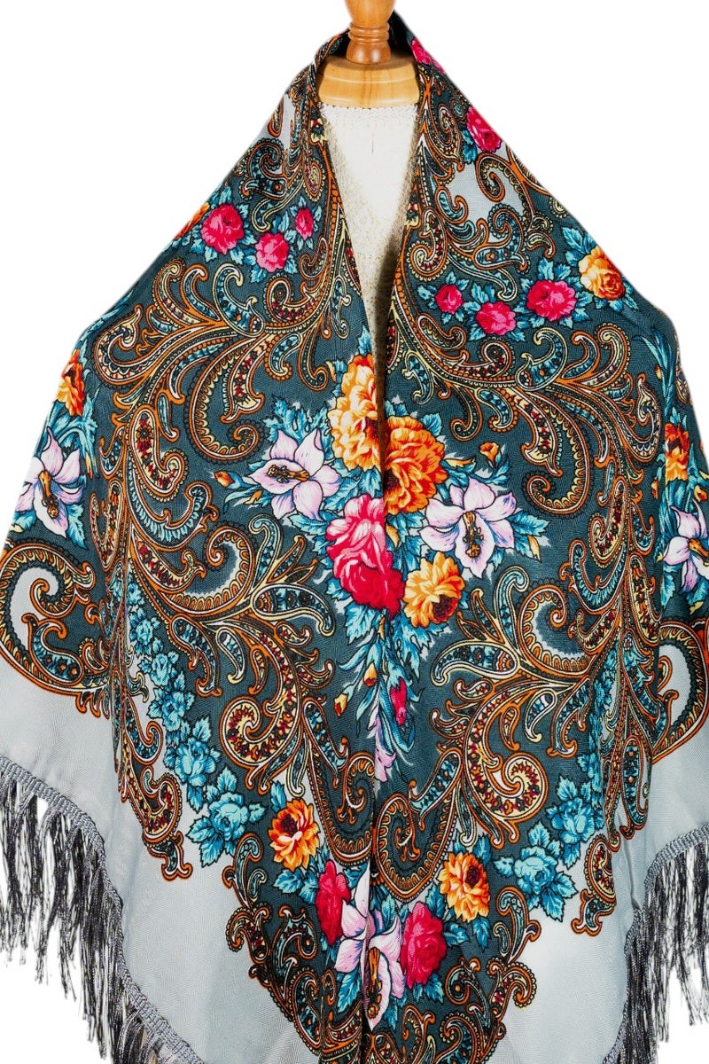 دىدانيالا شال نسائي قطني بشراريب من لاريسا بتصميم أوروبي شرقي - Image 2