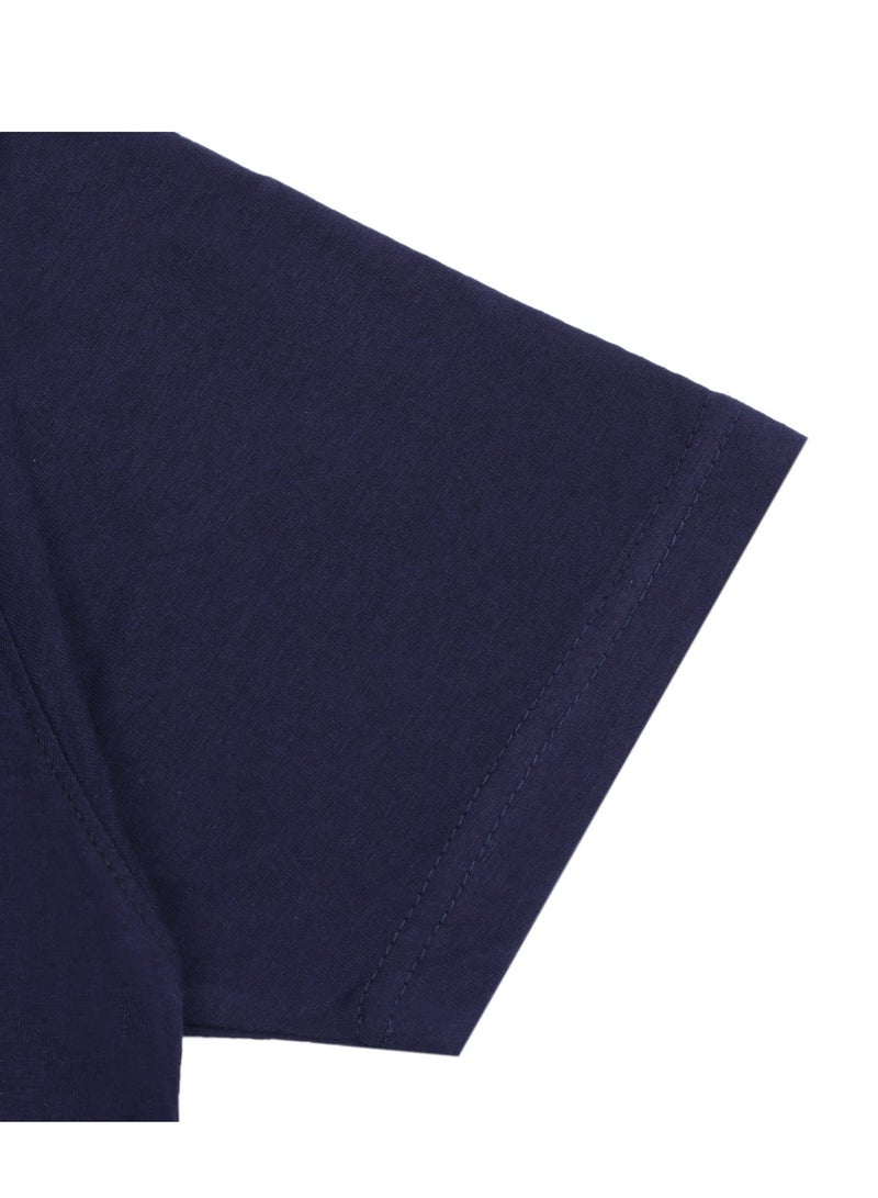 Sporty Men’s Performance T-Shirt Navy Blue Soft & Durable 52% Polyester / 48% Cotton Blend – Breathable, Moisture-Wicking Comfort for All-Day Wear. - Image 2