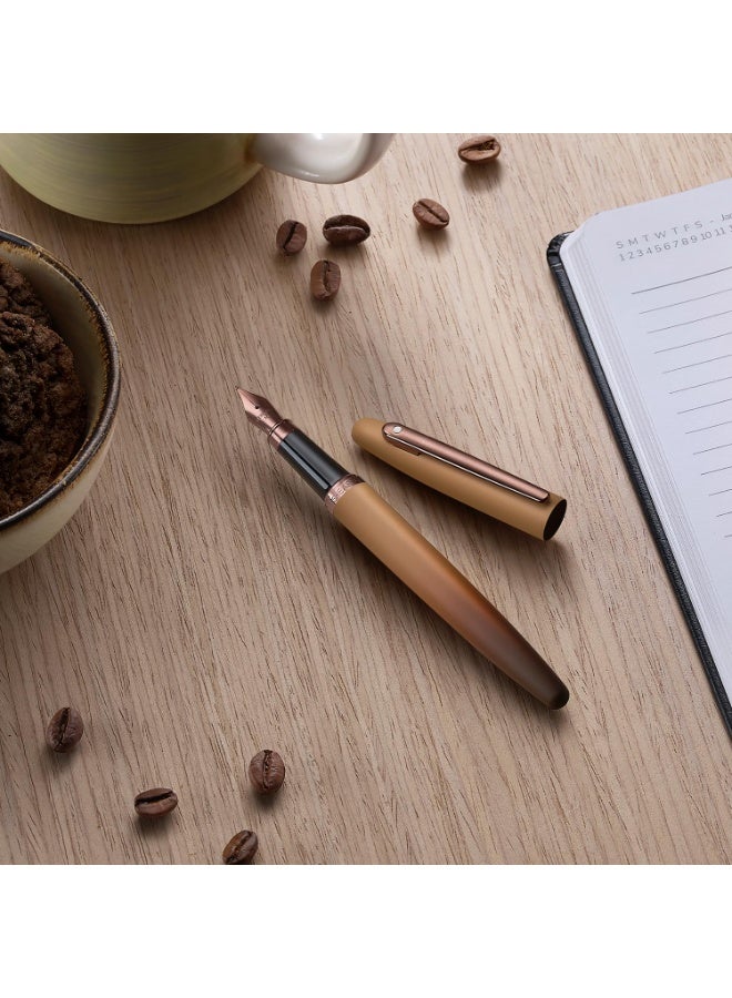 Sheaffer VFM 9428 Coffee Edition Matt Brown Fountain Pen with Regal Brown PVD Trims - Medium - Image 2