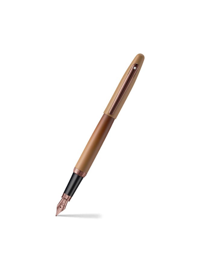Sheaffer VFM 9428 Coffee Edition Matt Brown Fountain Pen with Regal Brown PVD Trims - Medium - Image 1