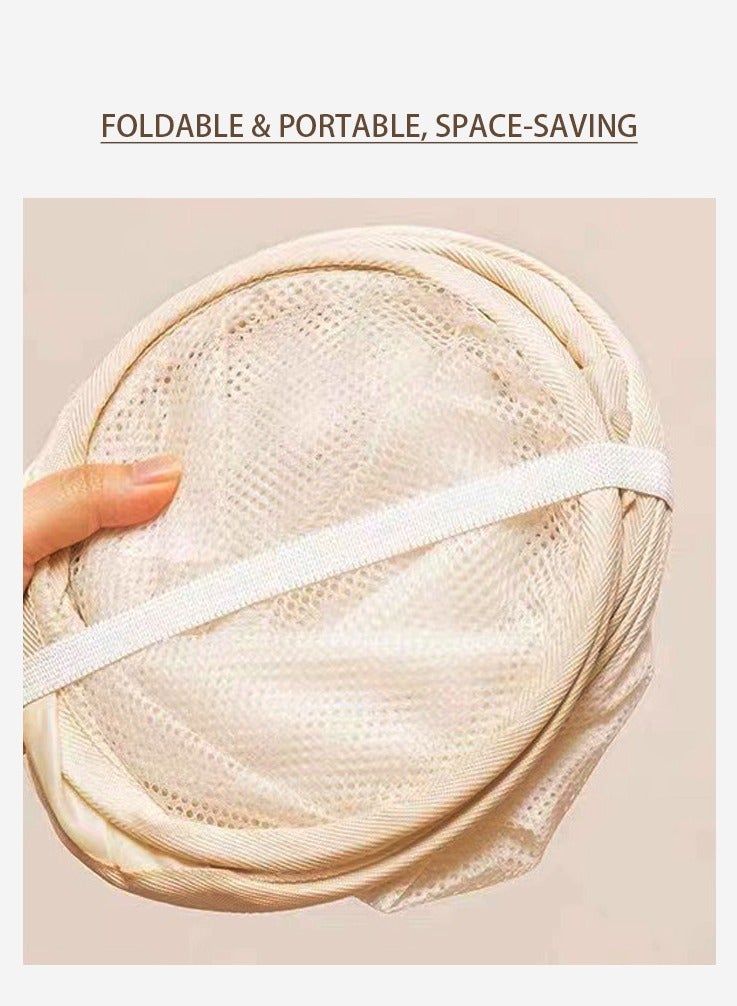 Laundry Basket Clothes Hamper, Foldable Storage Basket,Collapsible Clothes Washing Laundry Hamper,Travel Hamper,Mesh Pop Up Laundry Hamper with Carry Handle,Toy storage bag Grey - Image 4