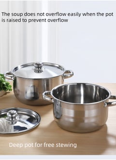 nihao 10-piece Thickened Stainless Steel Cookware Set 18-26 Cm with 5 Steel Pot Lids Cover  - Image 4