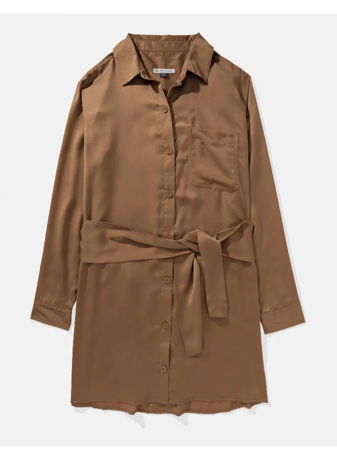 American Eagle Belted Shirt Dress