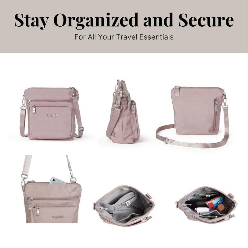 Baggallini Women's Modern Pocket Crossbody, Blush Shimmer - Image 5