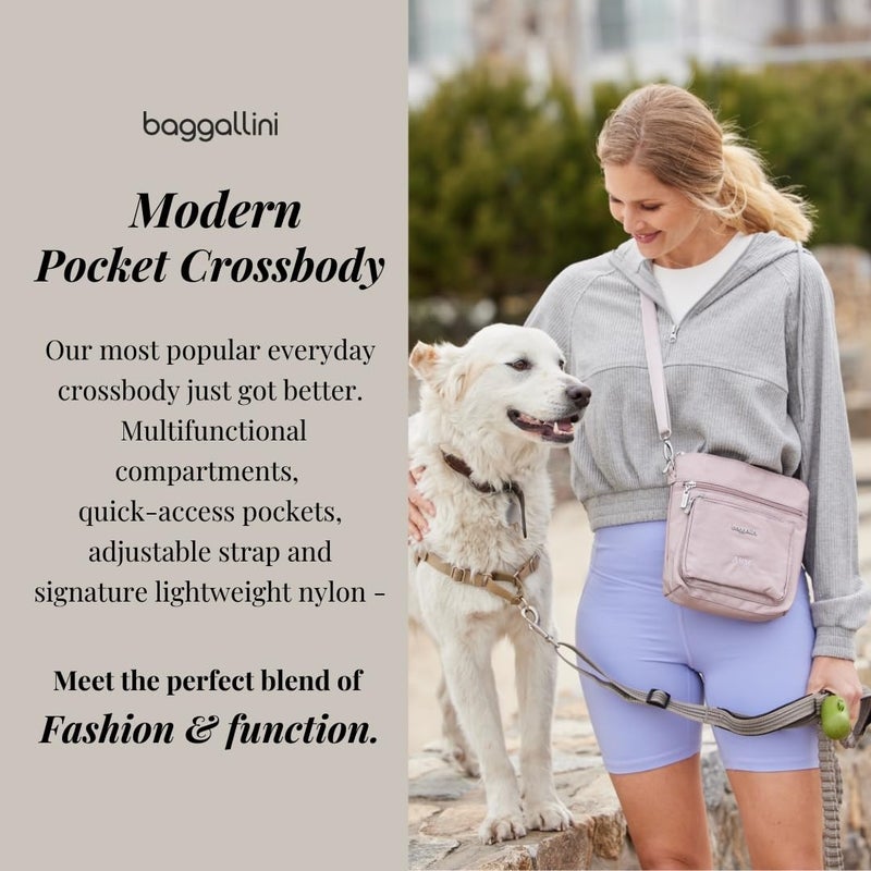 Baggallini Women's Modern Pocket Crossbody, Blush Shimmer - Image 2