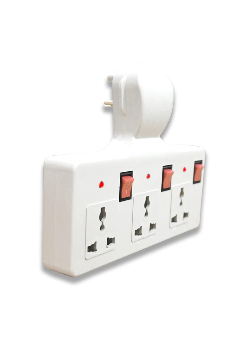 Digiway Digiway Three pin Multi Plug Point Cordless Wall Socket Multi Outlet Extension Board Universal Sockets and Individual Switches Pack of 2  - Image 4