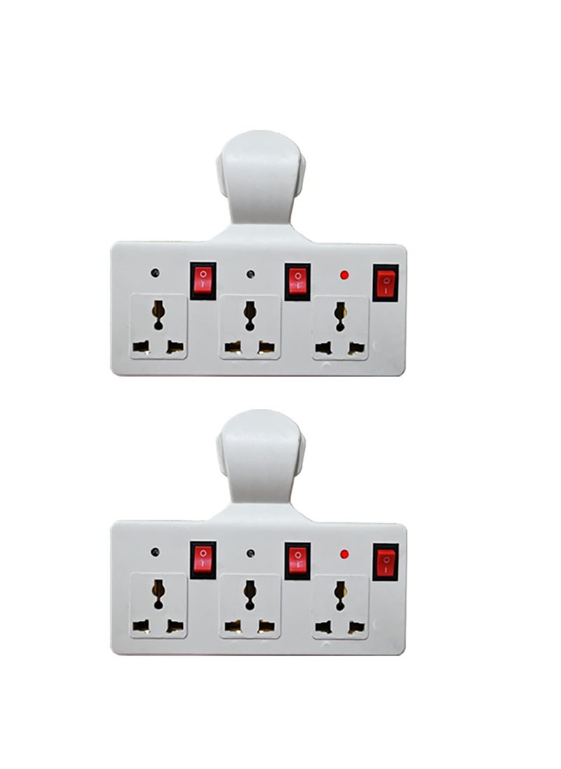 Digiway Digiway Three pin Multi Plug Point Cordless Wall Socket Multi Outlet Extension Board Universal Sockets and Individual Switches Pack of 2  - Image 3