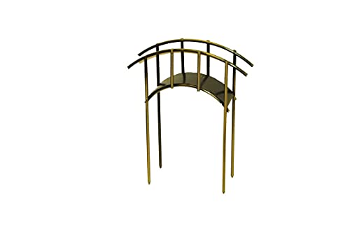G & F Products MiniGardenn 10030 Fairy Garden Miniature Mini Bridge, Rustic, 4" L x 1.25" W x 2.5" H with 2" Picks - Image 1