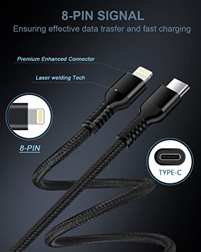 Haoano USB C Lightning Cable for iPhone 13 Pro Max, Apple Certified Powerline C-Type Charger cord Fast Charging Original Lighting Wire for iPhone 14 Pro Max 13 12 11 SE X XS XR 8 Plus Power Delivery Cord 3ft - Image 3