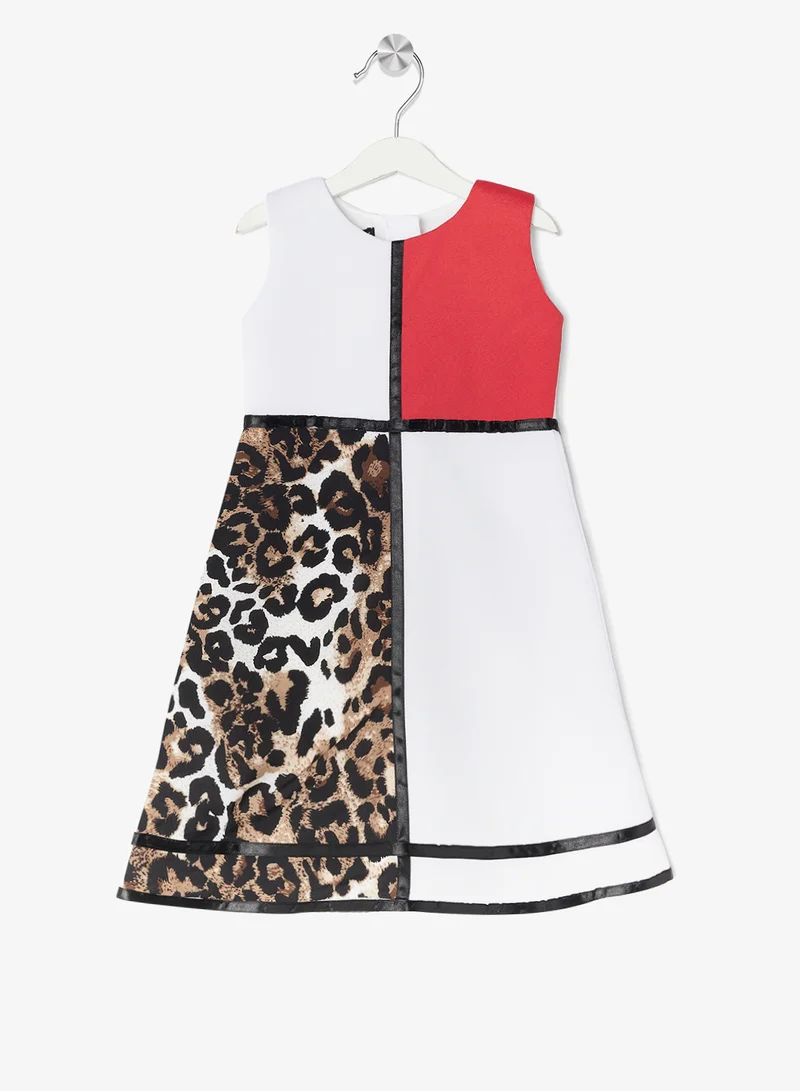 Little Golden Apple Colorblocked A-Line Dress