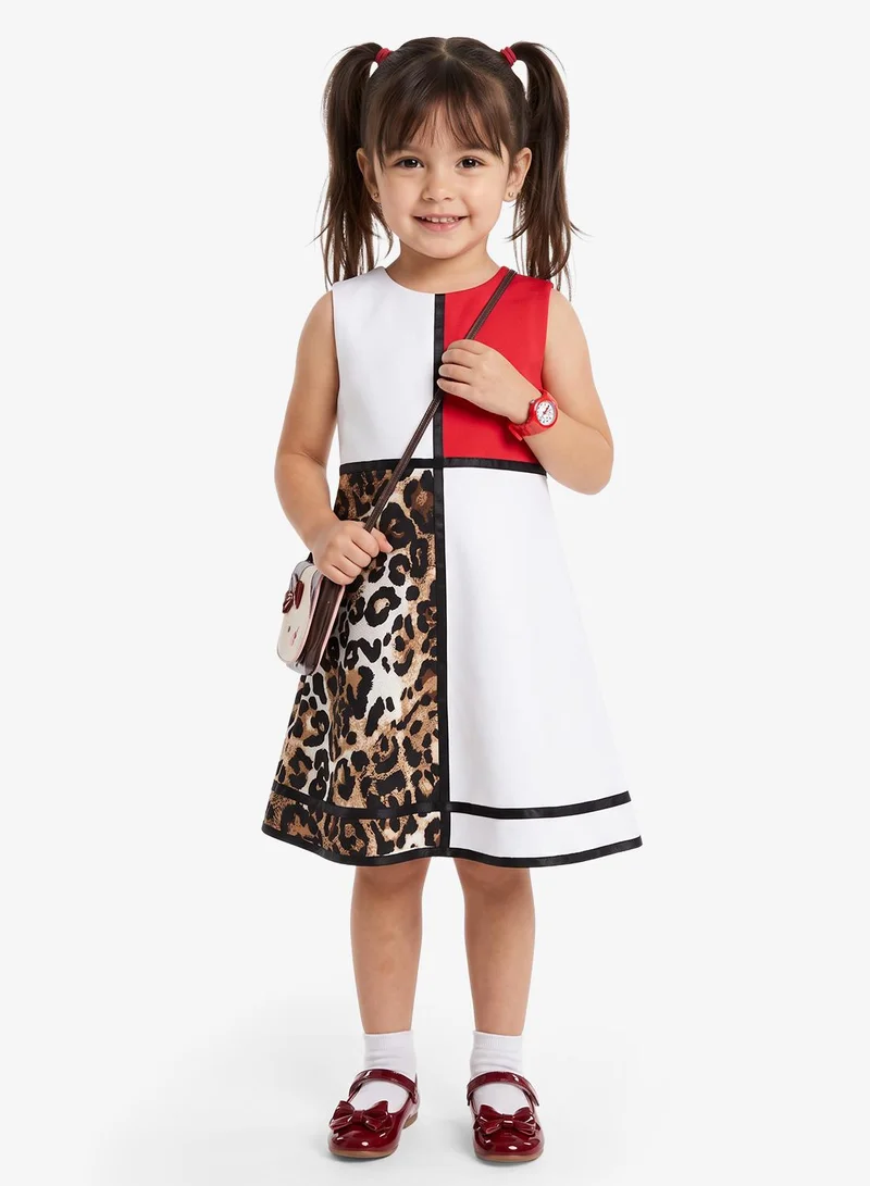 Little Golden Apple Colorblocked A-Line Dress