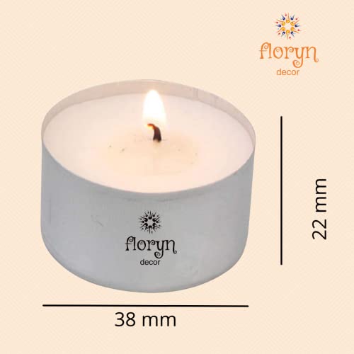Floryn Decor Long Burning Tea Light Candles | Tealights Candles Set of 75 | Big- 22 Gram Each | Burning Time- 5-6 Hours appx | Pack of 75 - Image 4