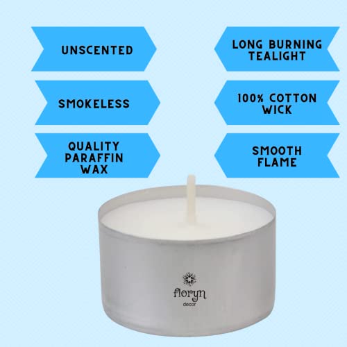 Floryn Decor Long Burning Tea Light Candles | Tealights Candles Set of 75 | Big- 22 Gram Each | Burning Time- 5-6 Hours appx | Pack of 75 - Image 3
