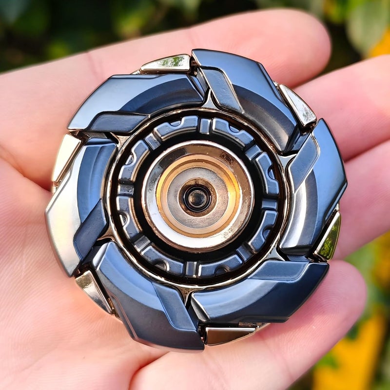 T-Conceal EDC Fidget Sliders Open Armor Spinning Top ألعاب تحريك للبالغين لتخفيف التوتر من المعدن المغناطيسي (رمادي ذهبي) - Image 2