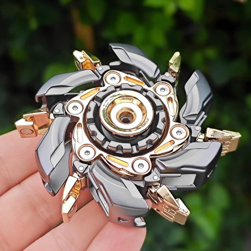 T-Conceal EDC Fidget Sliders Open Armor Spinning Top ألعاب تحريك للبالغين لتخفيف التوتر من المعدن المغناطيسي (رمادي ذهبي) - Image 5