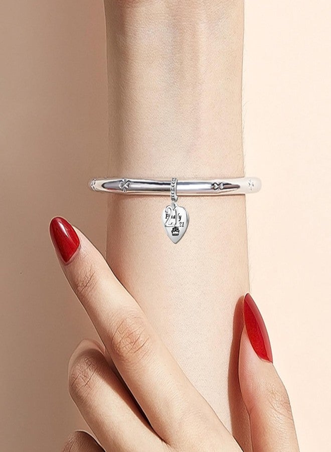 KunBead 21 Happy Birthday Cake Heart Dangle Charms Compatible with Pandora Bracelet for Sister Daughter Niece Granddaughter Best Friend - Image 5