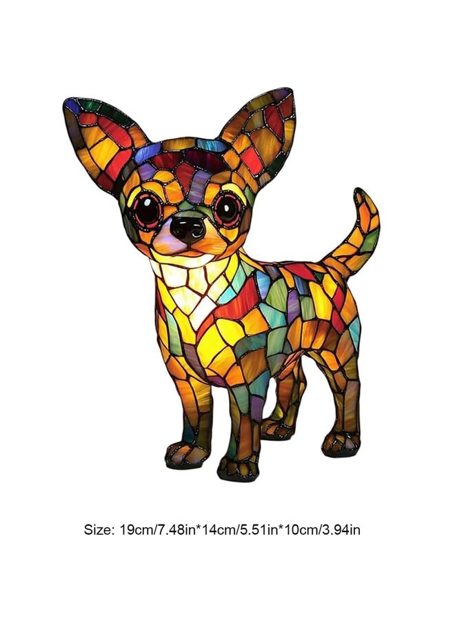 Dog Lamp Stained Glass, Retro Cat Stained Resin Tabletop Night Light - Cute Pet Themed LED Lamp, Animal Series, Gift for Cat Lovers - Image 2