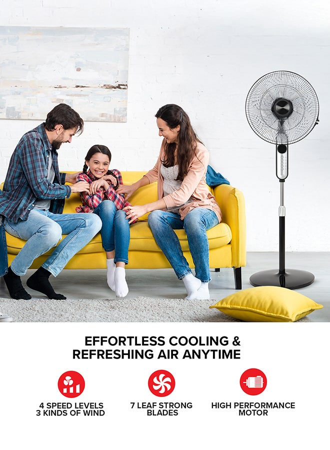 أولسنمارك مروحة عمودية كلاسيك مع جهاز تحكمٍ عن بعد 70 W OMF1793 أسود - Image 2