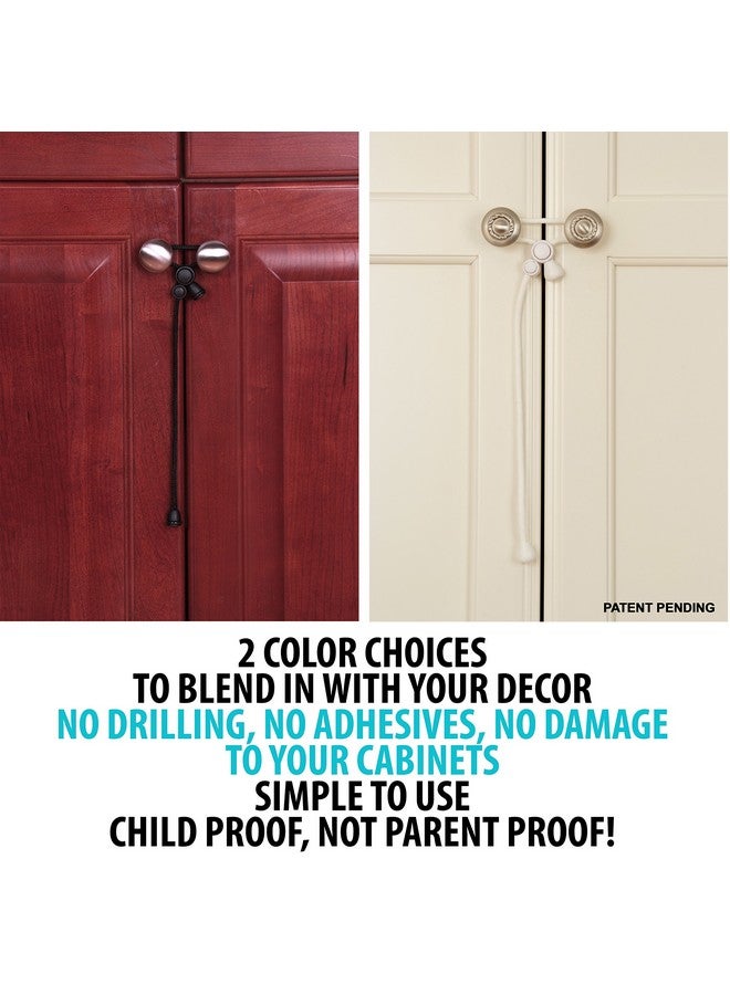 Kiscords Baby Safety Cabinet Locks For Knobs Child Safety Cabinet Latches For Home Safety Strap For Baby Proofing Cabinets Kitchen Door Rv No Drill No Screw No Adhesive (White) - Image 3