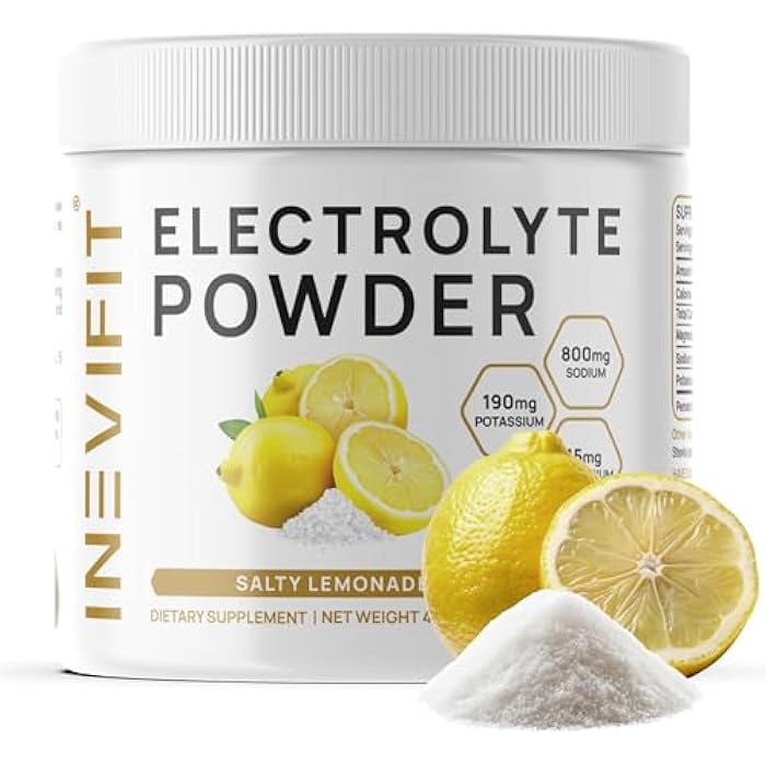 INEVIFIT Salty Lemonade Electrolyte Powder - Hydration & Recovery | Keto-Friendly, Zero Sugar, Stevia Sweetened | Sodium, Potassium & Magnesium | Replenish Electrolytes | 30 Servings - Image 1