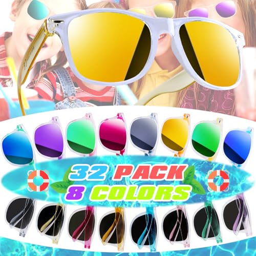 weilaga 32 Pack Sunglasses Bulk for Party favors,Neon Sun Glasses with UV400 Protection,Great Gift for Pool&Beach Party,Birthday,Goody Bag Filler,Outdoor Party Supplies for Kid Teen Adult - Image 3