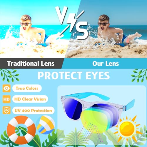 weilaga 32 Pack Sunglasses Bulk for Party favors,Neon Sun Glasses with UV400 Protection,Great Gift for Pool&Beach Party,Birthday,Goody Bag Filler,Outdoor Party Supplies for Kid Teen Adult - Image 2