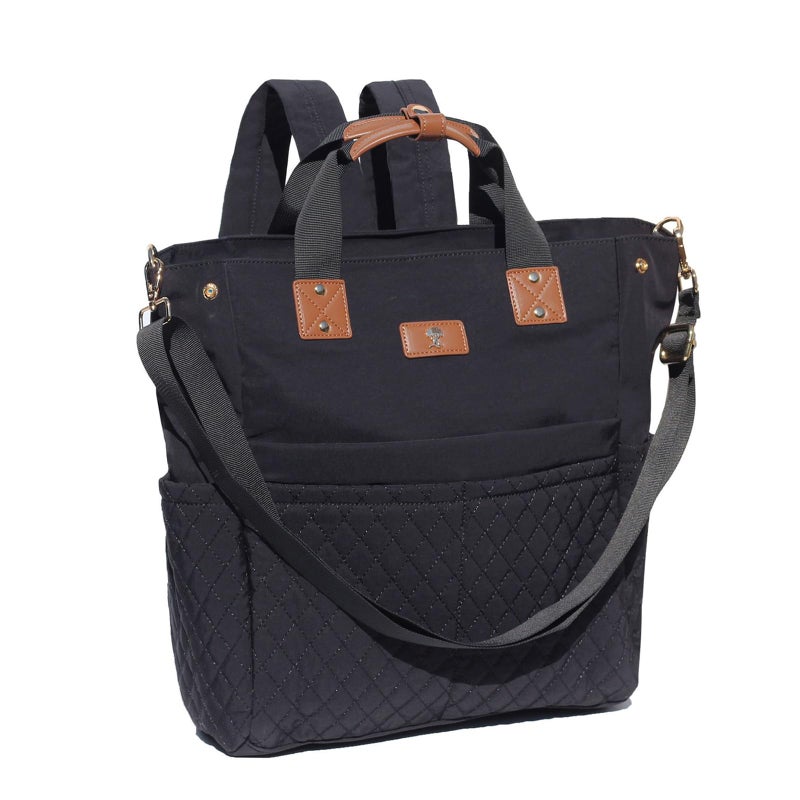 ESVAN Diaper Tote Bag Totepack Backpack Crossbody Bag 3 in 1 for Women Laptop Backpack Multifunctional with Insulated Pockets - Image 1