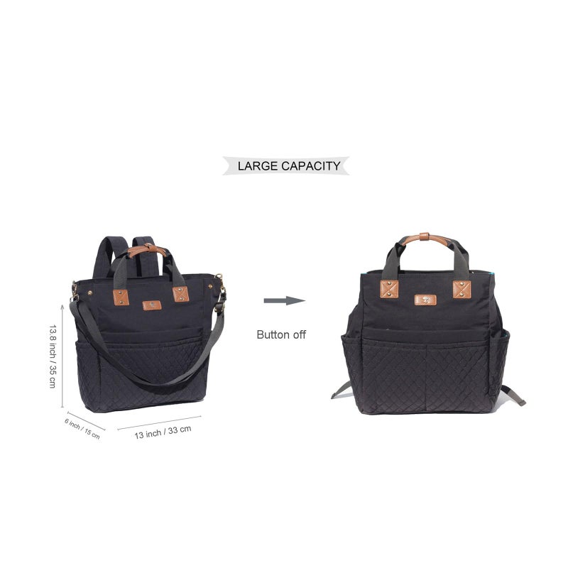 ESVAN Diaper Tote Bag Totepack Backpack Crossbody Bag 3 in 1 for Women Laptop Backpack Multifunctional with Insulated Pockets - Image 2