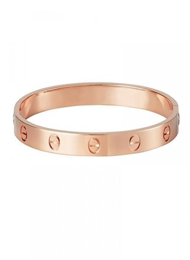 BANGLESKART 18K Gold Plated Stainless Steel Openable Crystal Bracelet | Cuff Bangle | Friendship Couple Wedding Gifts for Mother Sister Wife Girlfriend | Anti Tarnish Jewellery (B_Rose Gold) - Image 2