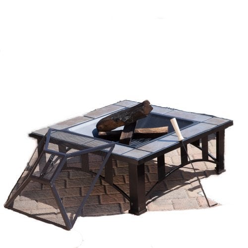 Bosmere Weatherproof Square Fire Pit Cover, 45" x 45" x 20", Green - Image 3