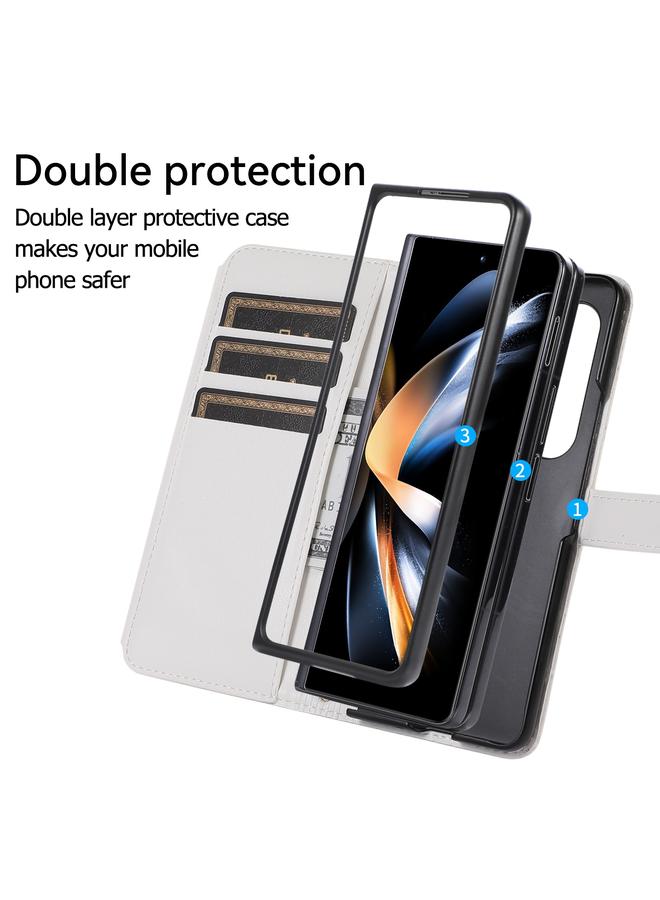 S-TOP Case For Samsung Galaxy Z Fold4 Crossbody Diamond Lattice Folding Leather Phone Case - Image 3