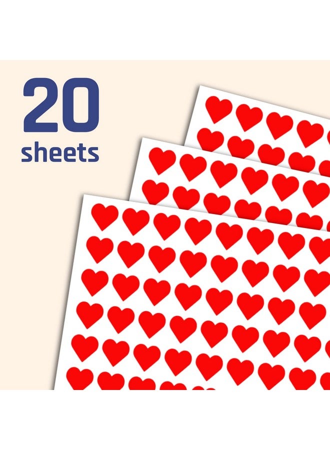 TownStix 3000 قطعة من ملصقات القلب الأحمر مقاس 0.5 بوصة - Image 3