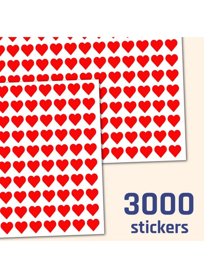 TownStix 3000 قطعة من ملصقات القلب الأحمر مقاس 0.5 بوصة - Image 4