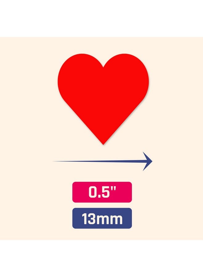 TownStix 3000 قطعة من ملصقات القلب الأحمر مقاس 0.5 بوصة - Image 5
