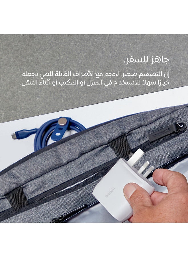 بيلكين قابس BoostCharge مزدوج USB-C مع PPS 60W لأجهزة Apple iPhone وiPad وSamsung Galaxy وGoogle Pixel - متوافق مع كابل USB-C إلى Lightning وUSB-C إلى USB-C - أبيض - Image 4