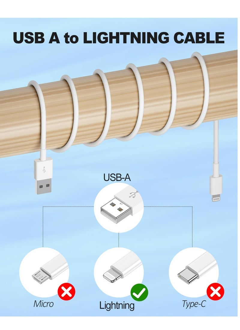 LIVVY 1-Pack USB-A to Lightning Cable for iPhone 14/13/12/11 Pro Max, iPad -Fast Charging & High-Speed Data Sync, White  - Image 4