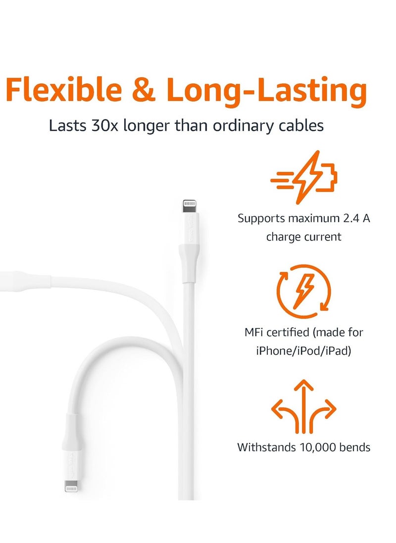 LIVVY 1-Pack USB-A to Lightning Cable for iPhone 14/13/12/11 Pro Max, iPad -Fast Charging & High-Speed Data Sync, White  - Image 5
