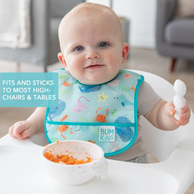 Bumkins Baby Bowls, Silicone Baby Feeding Set, Suction Bowls for Baby and Toddler with Spoon and Lid, First Feeding Set, Platinum Silicone Bowl for Babies 4 Months - Image 3