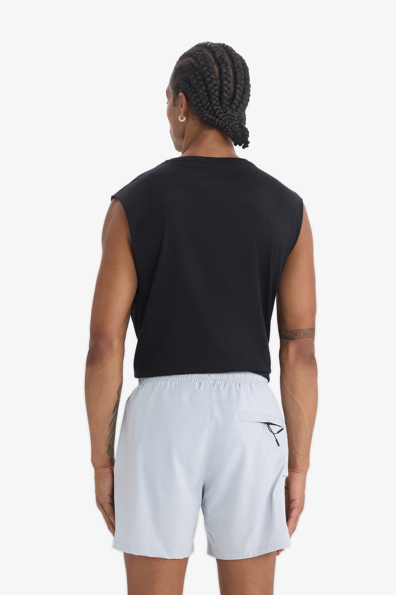 DeFacto Grey Man DeFactoFit Printed Flexible Textured Sports Swim Shorts Casual - Image 5