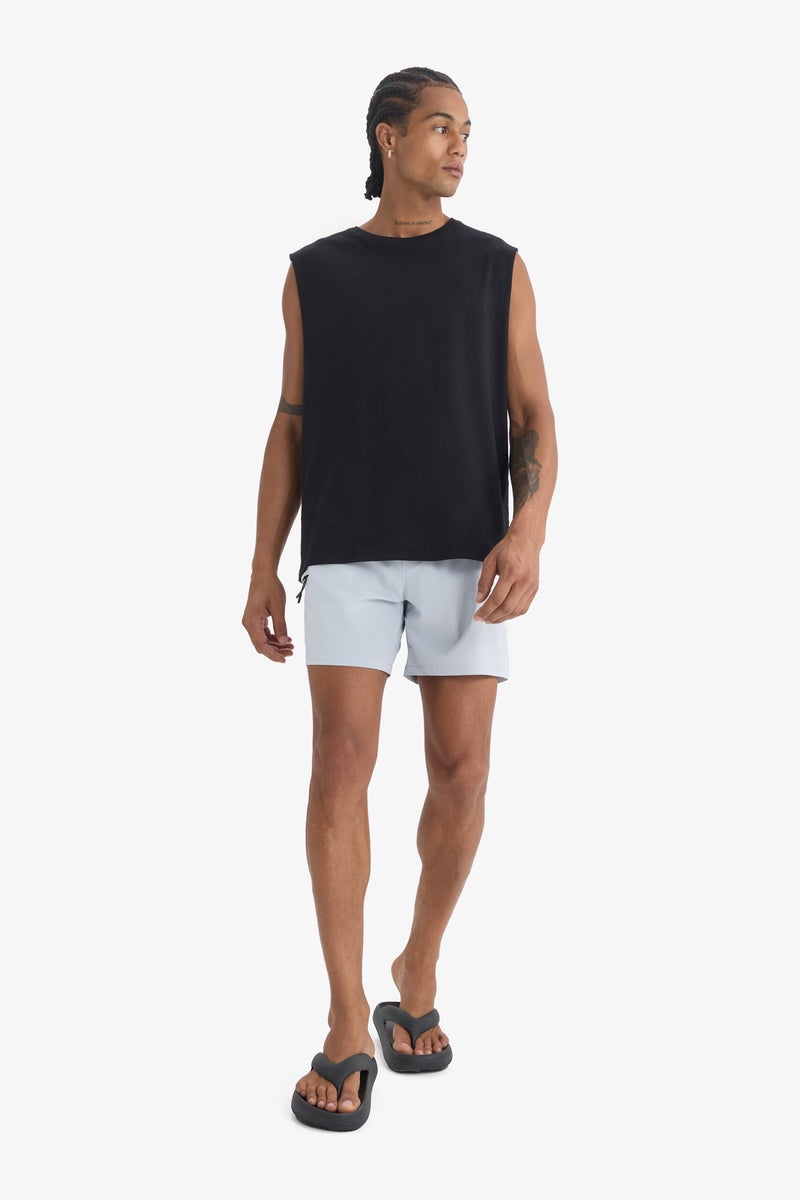 DeFacto Grey Man DeFactoFit Printed Flexible Textured Sports Swim Shorts Casual - Image 2