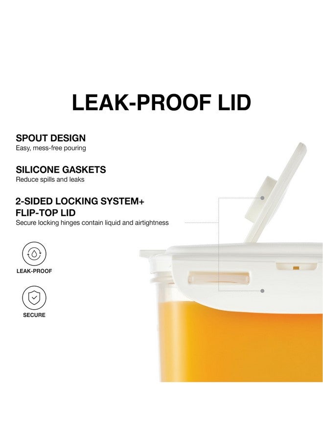 LocknLock Aqua Fridge Door Water Jug with Handle BPA Free Plastic Pitcher with Flip Top Lid Perfect for Making Teas and Juices, 2 Quarts, Ivory - Image 2