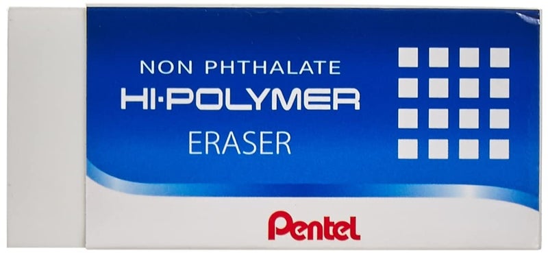 Pentel Hi-Polymer ZEH-20 Large (7.3 x 3.3 cm) Block Eraser, Pack of 3 - Image 2