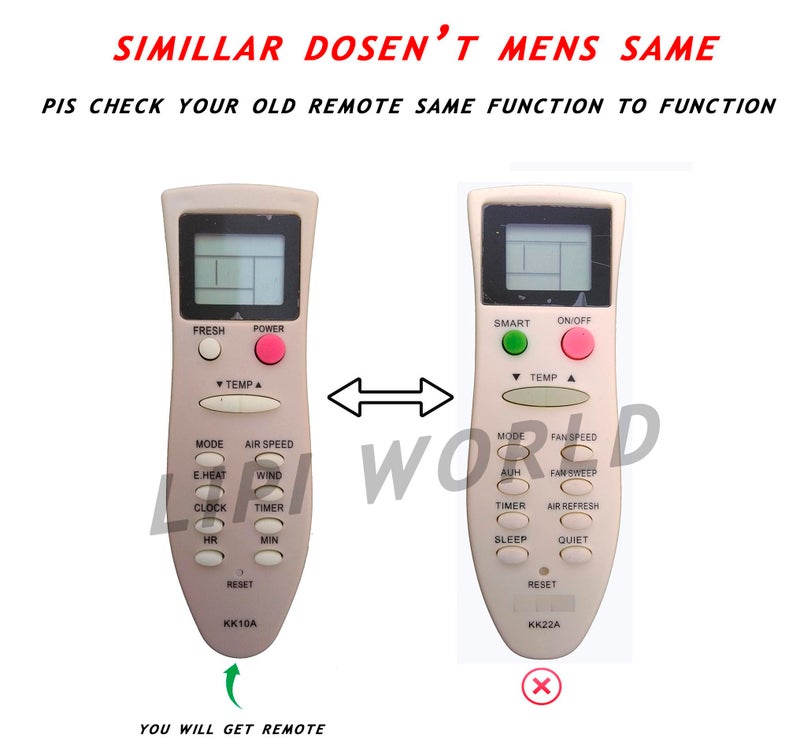 LipiWorld® 42 AC Remote Control (KK10A) (Old Remote Exactly Same Remote Will Only Work) Compatible for Napoleon AC Remote - Image 2