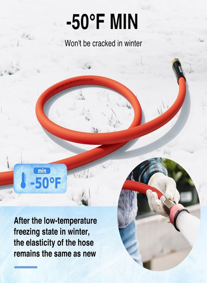 SPECILITE 5/8" Hot/Cold Garden Water Hose 50 ft, -50℉-190℉,Flexible & Lightweight With 3/4" Brass Fittings for Yard, Outdoor, Farm, Red - Image 3