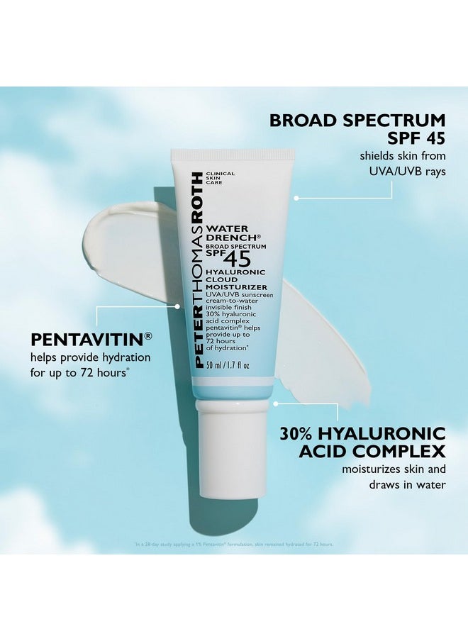 PETER THOMAS ROTH Peter Thomas Roth | Water Drench Broad Spectrum SPF 45 Hyaluronic Cloud Moisturizer | SPF Moisturizer For Face, Lightweight Sunscreen For Face (Pack of 1)  - Image 3