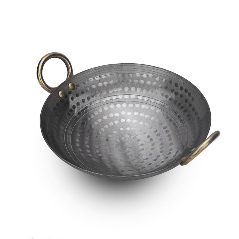 Ruby Heavy Base Iron Matthar/Hammered Kadhai | Kadai with Handle for Kitchen | Deep Frying Kadai Free Stainless Steel Scrubber- 3 Litre  - Image 1