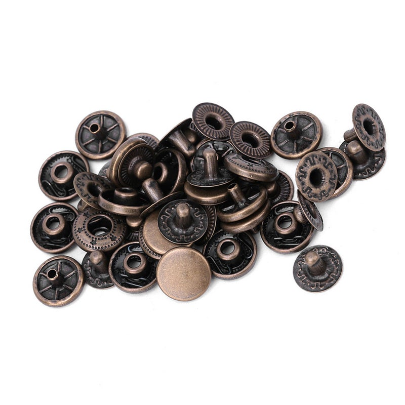 50 set Pure Brass Snap Buttons Round Button Cloth Luggage Decoration Tool(12.5mm Bronze) - Image 5