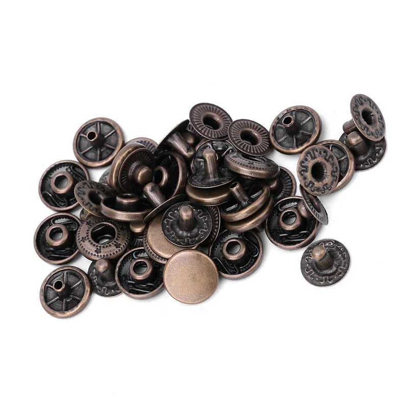 50 set Pure Brass Snap Buttons Round Button Cloth Luggage Decoration Tool(12.5mm Bronze) - Image 4